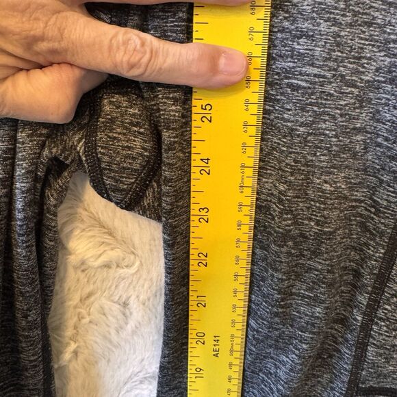 Aerie Chill Play Move Leggings Size M Dark Gray Square Front Pockets Loungewear - Picture 11 of 13
